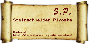 Steinschneider Piroska névjegykártya